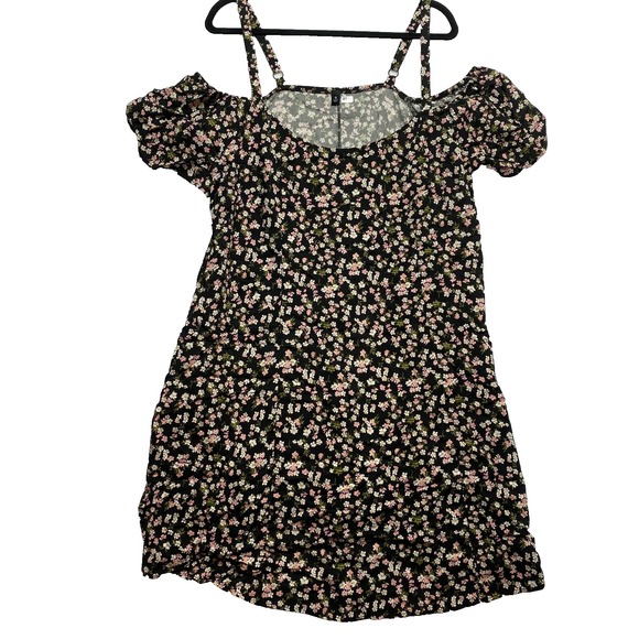 torrid Dresses & Skirts - Torrid Cold Shoulder Dress Womens 0X Black Mini Challis Trapeze $49